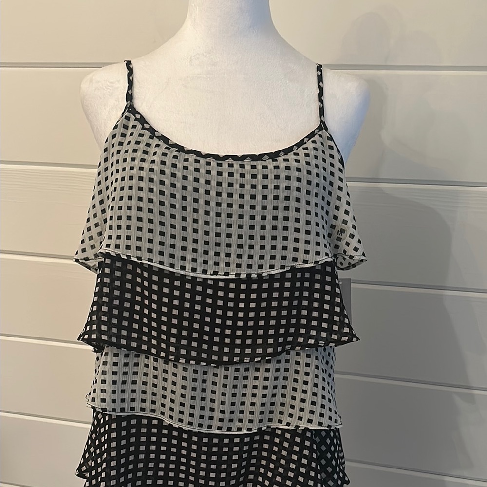New York & Company Black and White Tiered Camisole - Picture 3 of 16